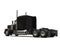 Black long haul semi - trailer big truck - without a trailer