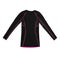Black long sleeve sports shirt with pink seams isolated on white