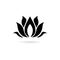 Black Lotus flower logo, Lotus flower icon
