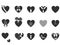 Black loving heart icon