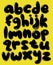 Black lower case bubble alphabet