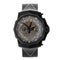 Black luxury titanium chronometer watch with black Physical vapor deposition and with rubber strap