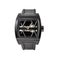 Black luxury titanium chronometer watch with black Physical vapor deposition and with rubber strap