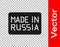 Black Made in Russia icon isolated on transparent background. Vector