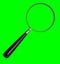 Black magnifying glass on green