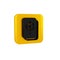 Black Mahjong pieces icon isolated on transparent background. Chinese mahjong red dragon game emoji. Yellow square