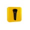 Black Makeup brush icon isolated on transparent background. Yellow square button.