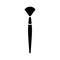 Black makeup brush icon. Tool for applying and removing glamorous cosmetics