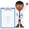 Black Male Doctor with Medical Record