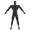 A black male muscular mannequin stands with legs wide apart and fists clenched. Front view. 3d rendering