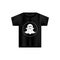 Black male t shirt with ghost spook. Realistic mockup. Short sleeve t shirt template. Vector on isolated white background.