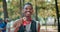 Black man, athlete and happy face with medal for winning or success, marathon and long distance running. Sportsman