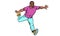 Black man in casual clothes running. Youth and movement. Energetic people