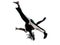 Black man dancer dancing capoeira silhouette