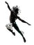 Black man dancer dancing jumping silhouette