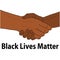 Black man hands with black lives matter words on white, stock vector illustration