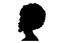 Black man portrait with afro curly design, Barber shop and hairstyle. Healthy sporty young black man silhouette with beard. Vector