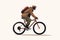 black man riding bycicle vector flat isolated illustration