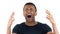 Black Man Screaming, white Background