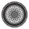 Black mandala, indian motif. Ornate round ornament