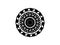 Black mandala on white background. Doodle mandala decor element. Round stamp template