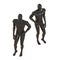 Black mannequins stand in pose as a fashion model. 3D rendering on isolated background