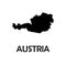 Black map of austria. white background vector