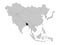 Black Map of Bangladesh on Gray map of Asia