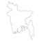 Black Map Of Bangladesh Isolated On White Background, Vector Illustration world geography