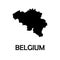 Black map of belgium. white background vector