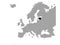 Black map of Estonia on gray Europe map