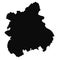 black map of West Midlands England is a region of England