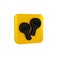 Black Maracas icon isolated on transparent background. Music maracas instrument mexico. Yellow square button.