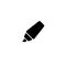 Black marker pen, highlighter, felt tip pen icon. Isolated on white. Flat line icon.