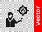 Black Marketing target strategy concept icon isolated on transparent background. Aim with people sign. Vector