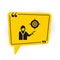 Black Marketing target strategy concept icon isolated on white background. Aim with people sign. Yellow speech bubble