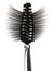 Black mascara brush and false eyelashes