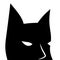Black mask with sharp ears. Batman square vector logo on white background. Bat mask with eyes.