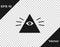 Black Masons symbol All-seeing eye of God icon isolated on transparent background. The eye of Providence in the triangle