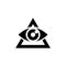 Black Masons symbol All-seeing eye of God icon isolated on white background