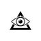 Black Masons symbol All-seeing eye of God icon isolated on white background