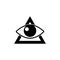 Black Masons symbol All-seeing eye of God icon isolated on white background