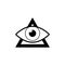 Black Masons symbol All-seeing eye of God icon isolated on white background