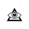 Black Masons symbol All-seeing eye of God icon isolated on white background