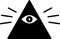 Black Masons symbol All-seeing eye of God icon isolated on white background. The eye of Providence in the triangle