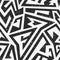 Black maze seamless pattern with grunge effect