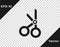 Black Medical scissors icon  on transparent background. Vector