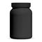 Black Medicine Bottle. Supplement packaging. Jar