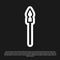 Black Medieval spear icon isolated on black background. Medieval weapon. Vector