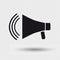 Black Megaphone Icon With Shadow - Vector Illustration - Isolated On Transparent Background